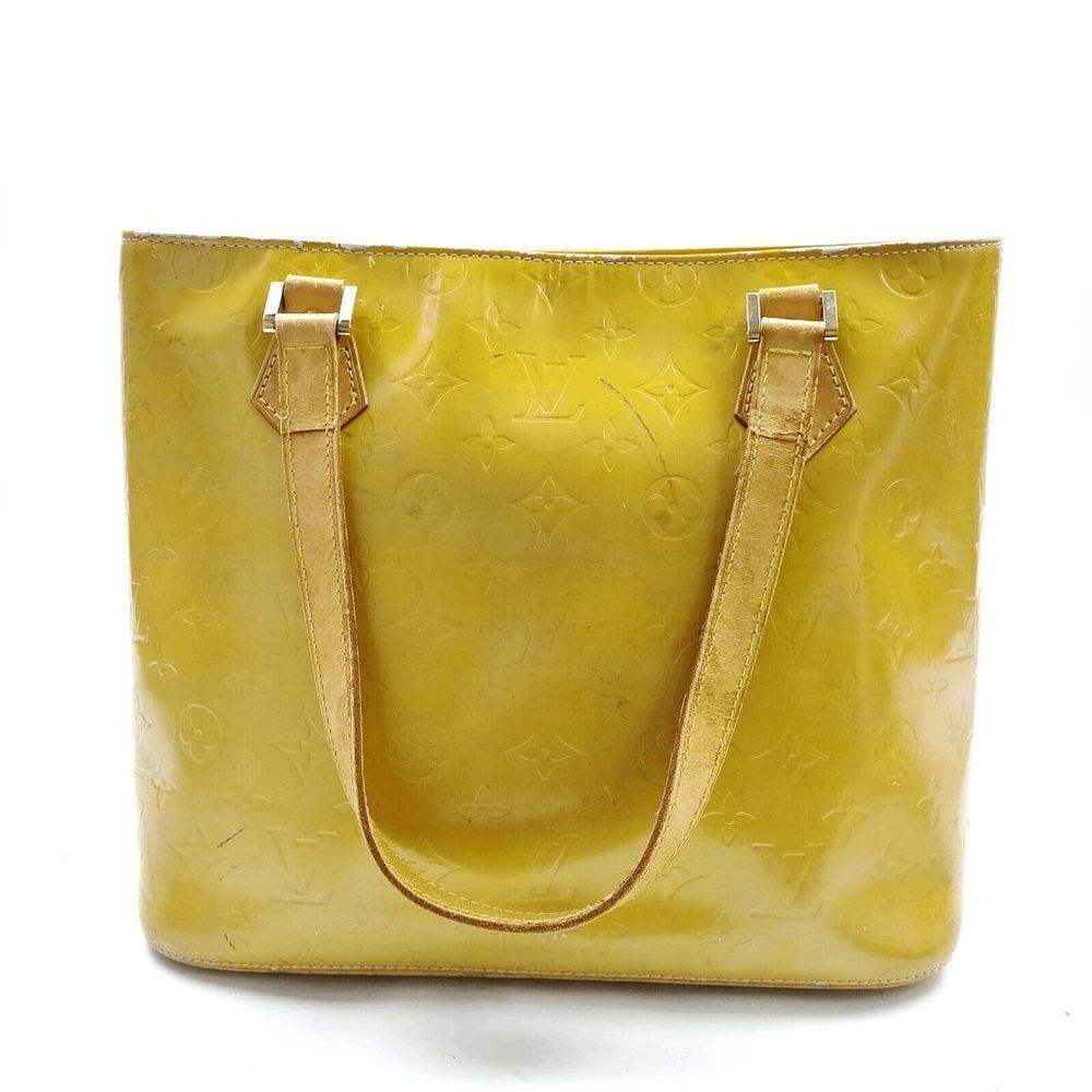 Authentic Louis Vuitton LV Vtg 1999 Yellow Vernis Leather Houston Handbag *FLAWS